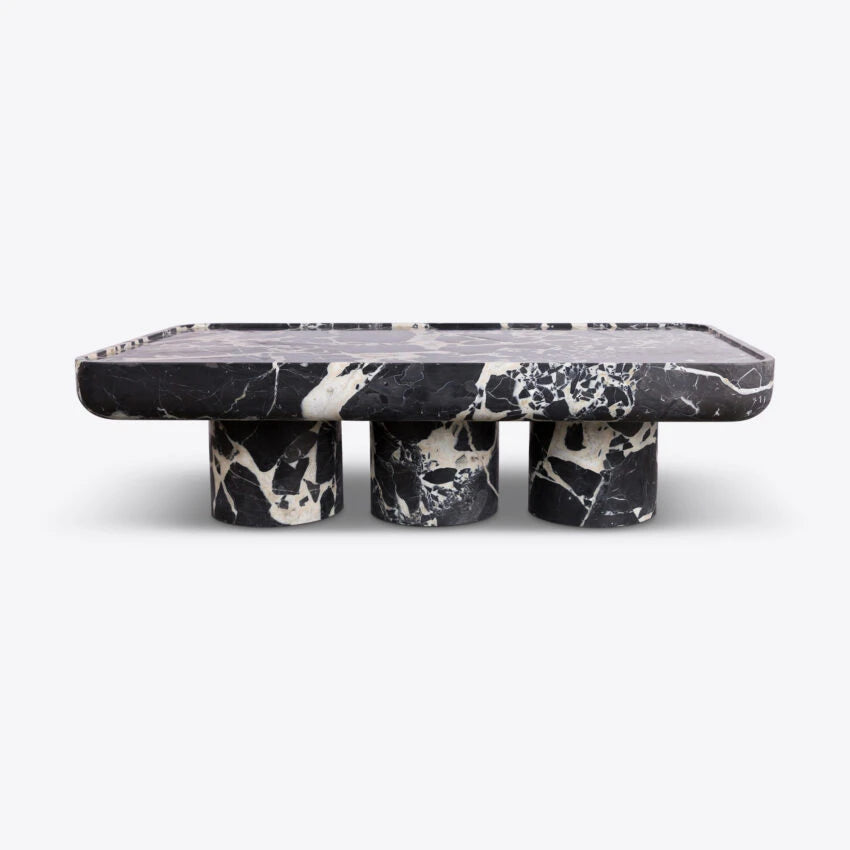 Xavier Black White Marble Coffee Table (also available in other materials)