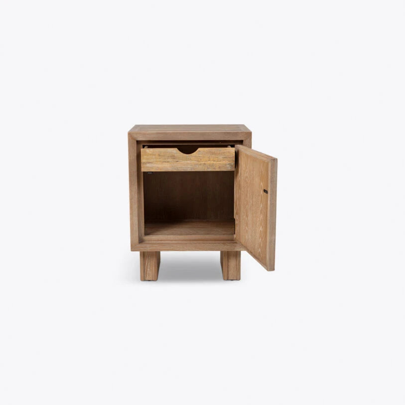 Mid Century Style Wooden Noah Bedside Table – Right Door