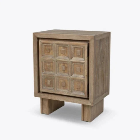 Mid Century Style Wooden Noah Bedside Table – Right Door