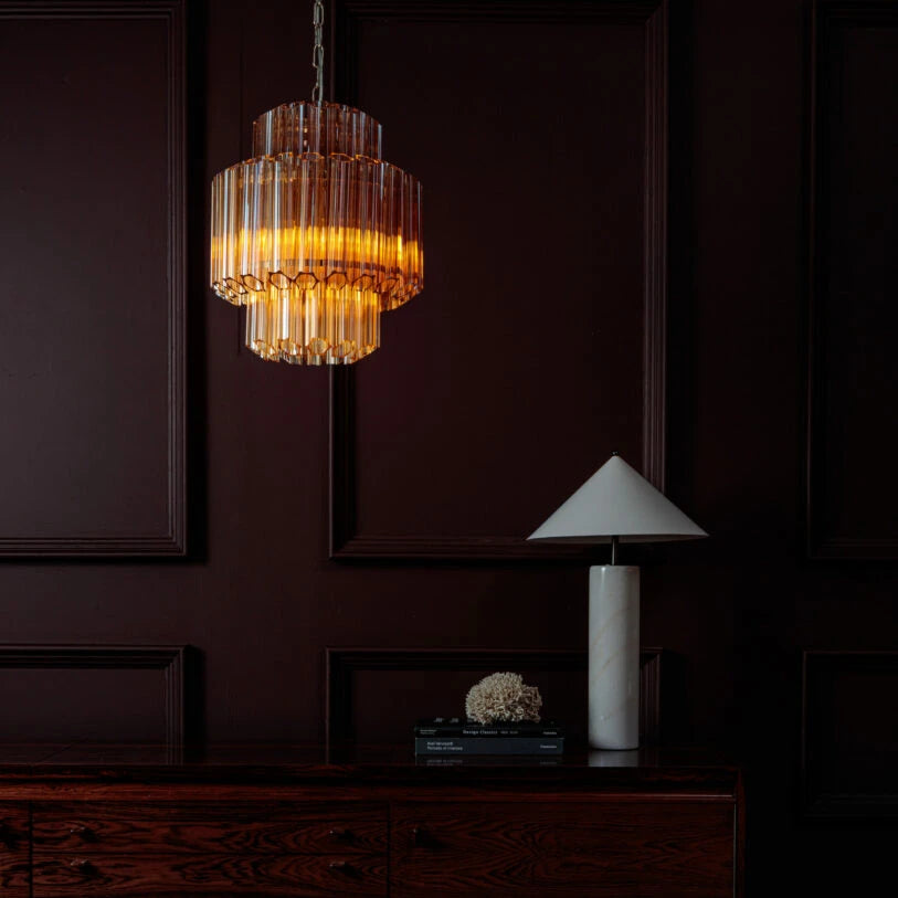 Piccolo Palermo Chandelier in White, Pink or Amber - HOME HIDEOUTS