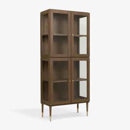 Richmond Oak & Tempered Glass Cabinet - HOME HIDEOUTS