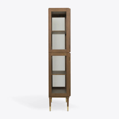 Richmond Oak & Tempered Glass Cabinet - HOME HIDEOUTS