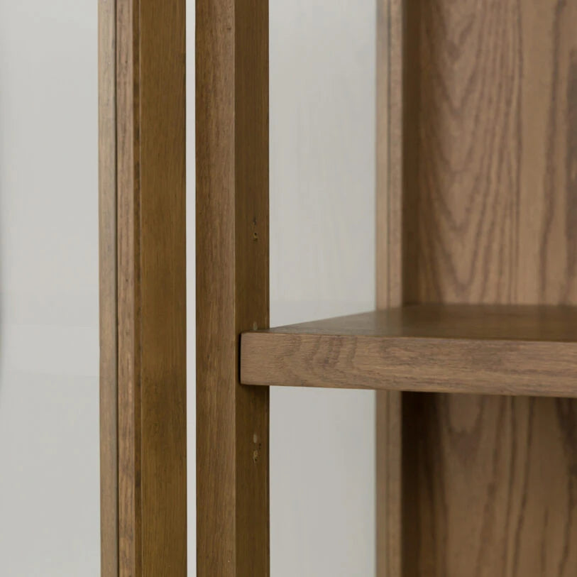 Richmond Oak & Tempered Glass Cabinet - HOME HIDEOUTS