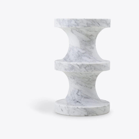 River White Marble Side Table - HOME HIDEOUTS