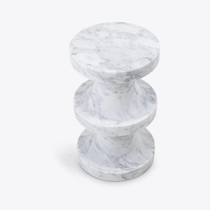 River White Marble Side Table - HOME HIDEOUTS