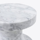 River White Marble Side Table - HOME HIDEOUTS