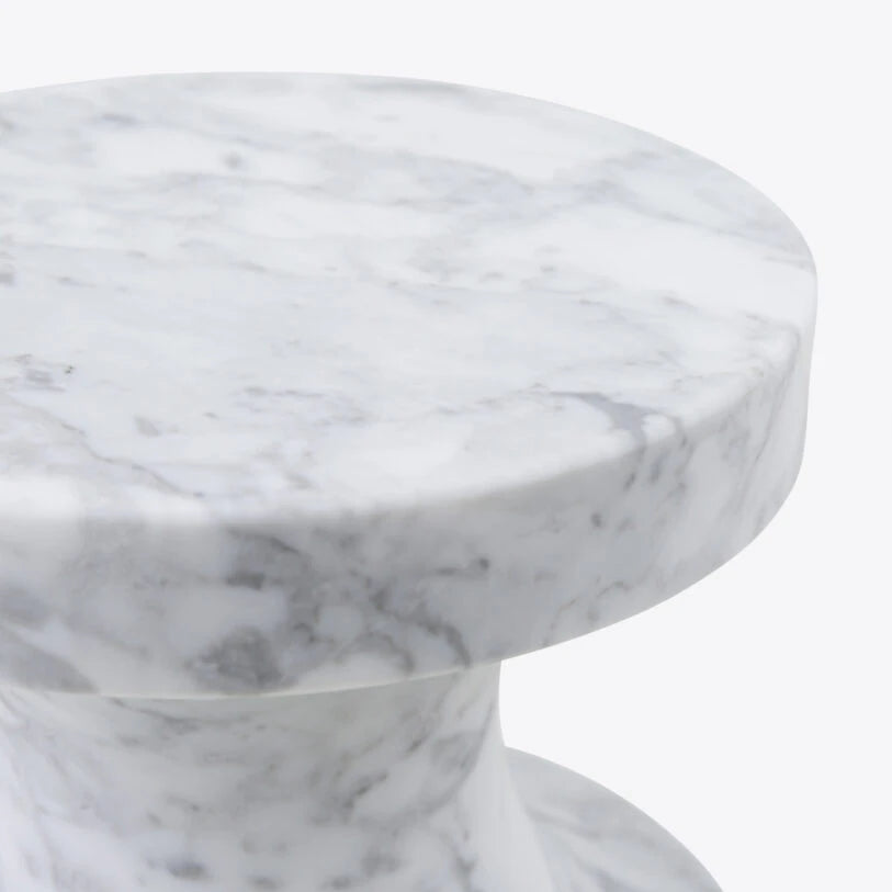 River White Marble Side Table - HOME HIDEOUTS