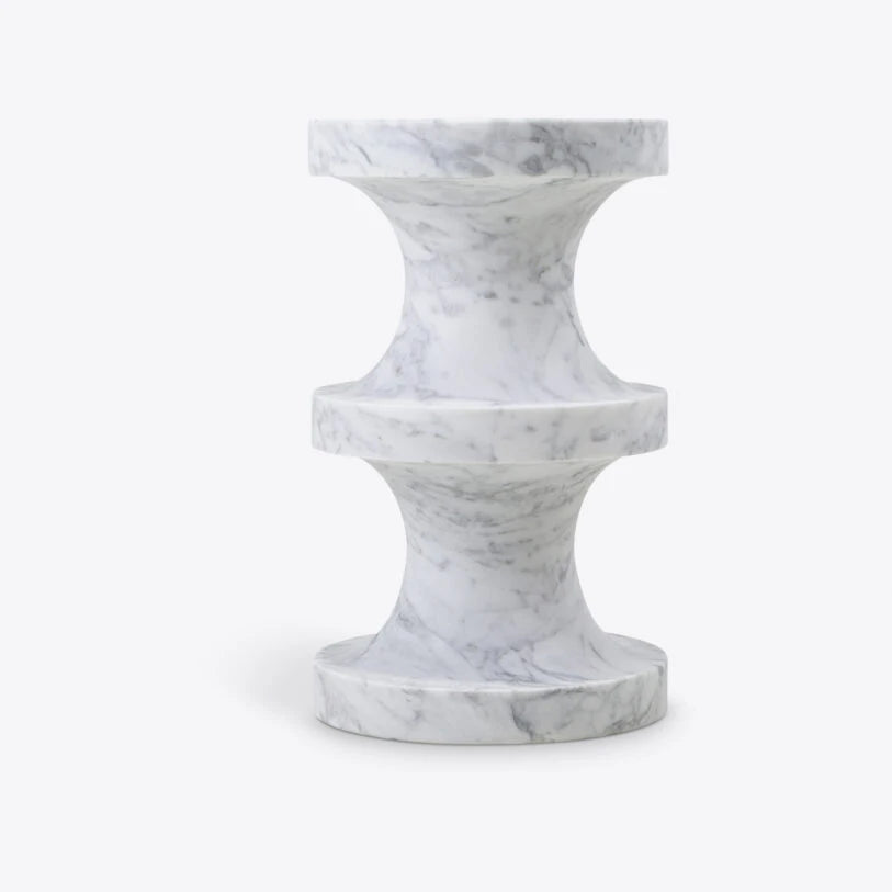 River White Marble Side Table - HOME HIDEOUTS