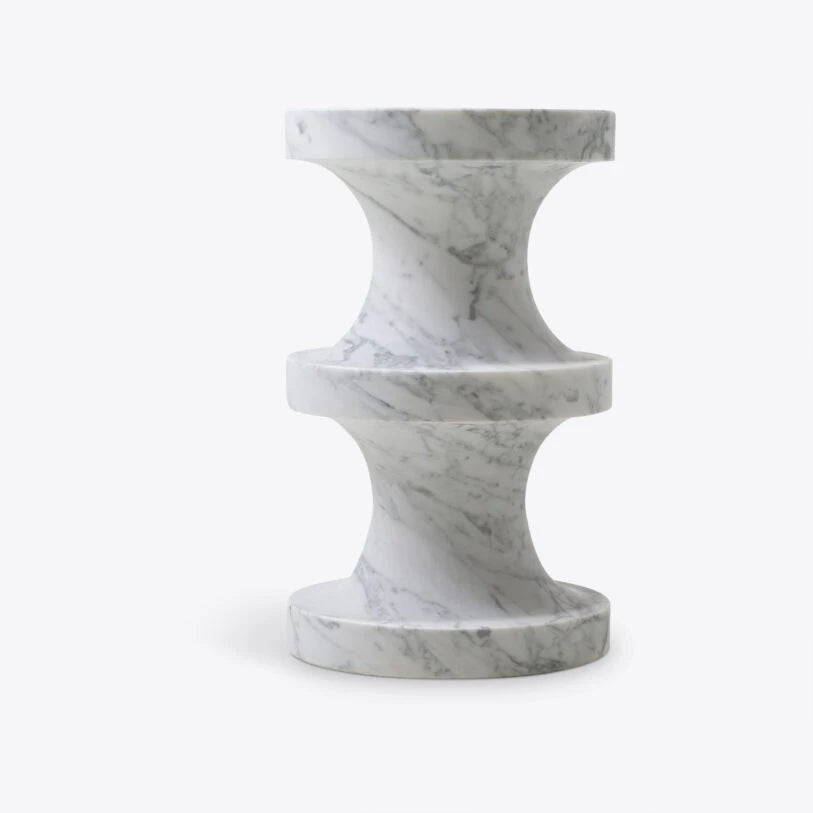 River White Marble Side Table - HOME HIDEOUTS