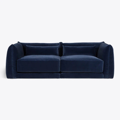 Velvet Milano Sectional Sofa in Cornflower Blue - HOME HIDEOUTS