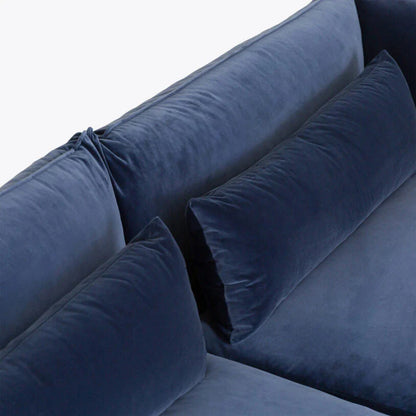 Velvet Milano Sectional Sofa in Cornflower Blue - HOME HIDEOUTS