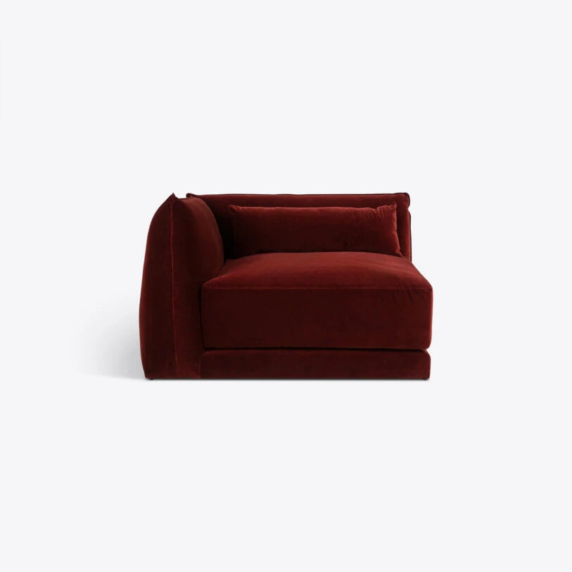 Velvet Milano Sectional Sofa in Brick Red - HOME HIDEOUTS