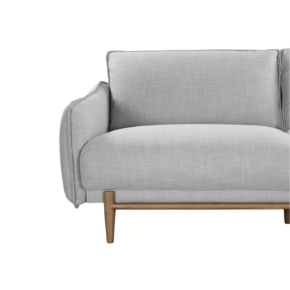 Grey Louie Linen Three Seat Sofa