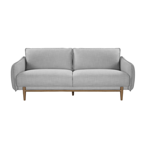 Grey Louie Linen Three Seat Sofa