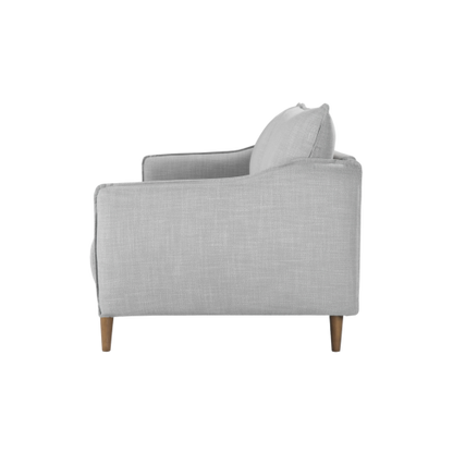 Grey Louie Linen Three Seat Sofa