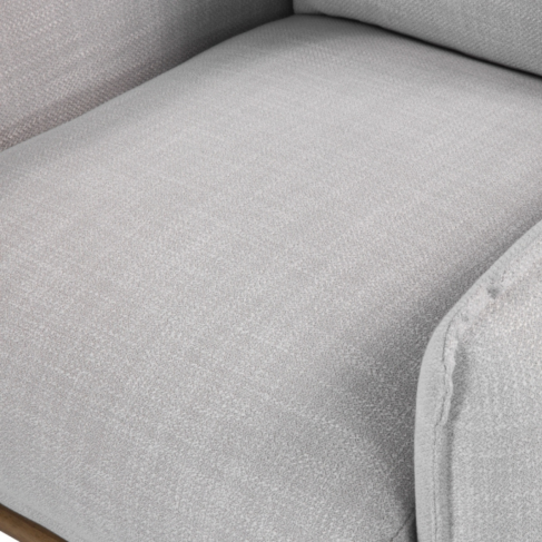 Louie Linen Armchair in Grey with Wooden Legs