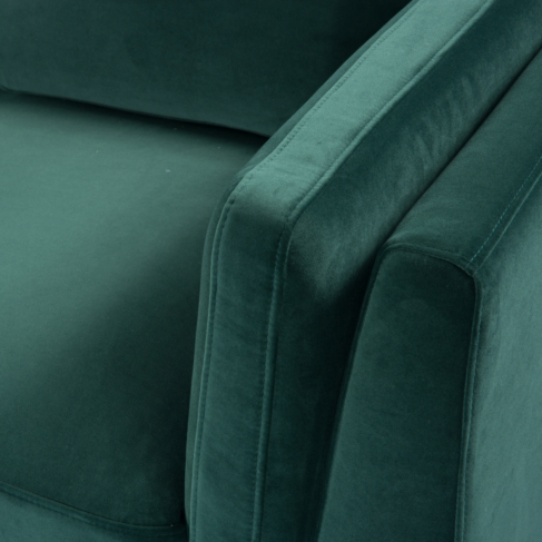 Mickey 2 Seat Velvet Sofa with Walnut Legs in Green