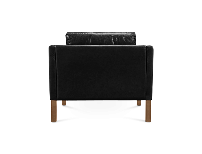 Danish Style Black Soft Leather Mogensen Style Armchair