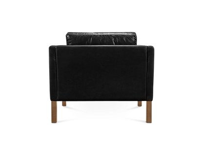 Danish Style Black Soft Leather Mogensen Style Armchair