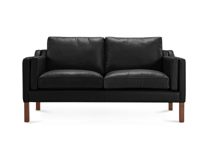 Mogensen Style Two Seater Sofa Black Leather