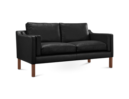 Mogensen Style Two Seater Sofa Black Leather