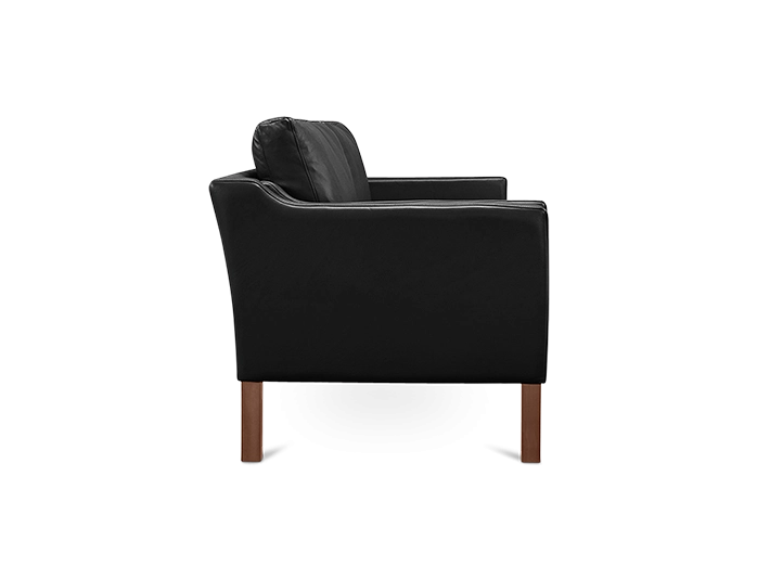 Mogensen Style Two Seater Sofa Black Leather