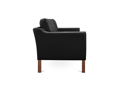 Mogensen Style Two Seater Sofa Black Leather