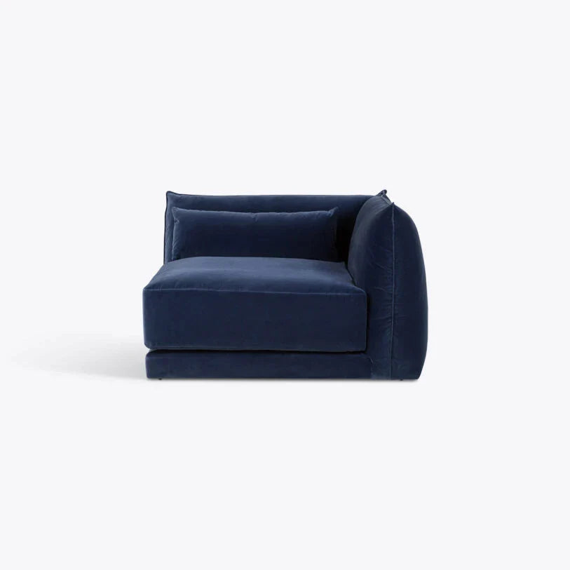 Velvet Milano Sectional Sofa in Cornflower Blue - HOME HIDEOUTS