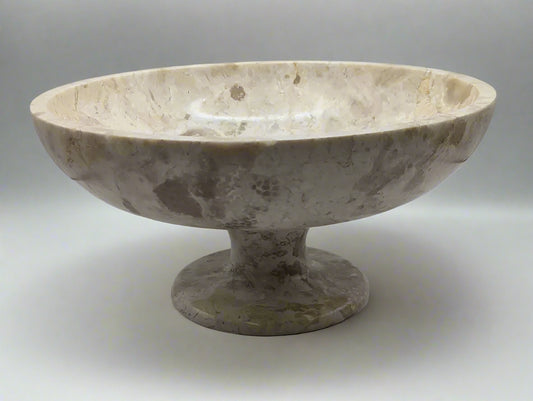 Vintage Marble Pedestal Fruit Bowl